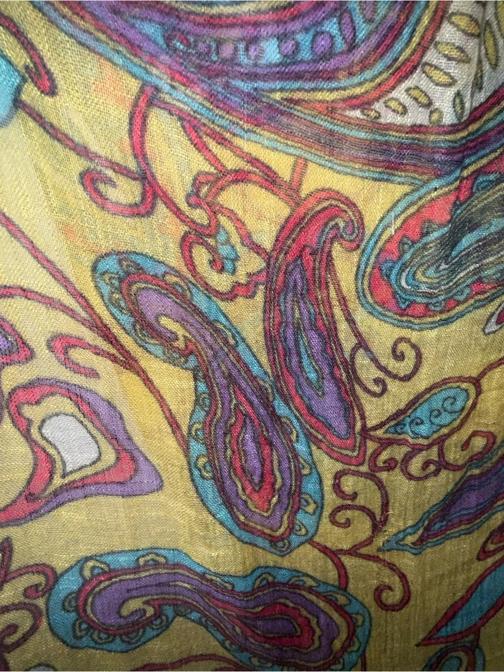Vintage Yellow Paisley Scarf Headwrap - Stylish Women’s Accessory